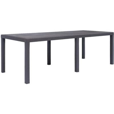 Tavolo da Giardino Marrone 220x90x72 cm Plastica Stile Rattan