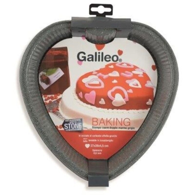 Stampo Dolce Cuore Doppio Marmo Grigio 27X27,7X4,6 - Galileo