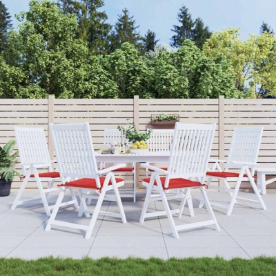 vidaXL Cuscini per Sedie da Giardino 6 pz Rosso 40x40x4 cm in Tessuto - Rosso