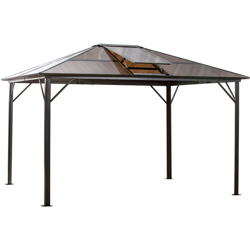 Outsunny Gazebo da Giardino con Tettuccio Apribile in Policarbonato Anti-UV 50+ en oferta