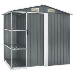 Capanno Da Giardino Con Scaffali Grigio 205x130x183 Cm In Ferro precio