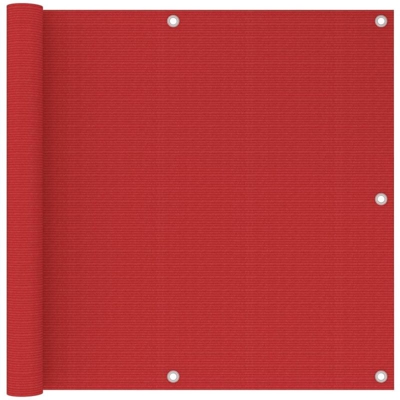 Paravento da Balcone Rosso 90x600 cm in HDPE - Rosso - Vidaxl