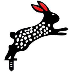 Nuovo stile Pastorale Decorazione Rabbit Yard Art Garden Hollow-Out Pattern 6PCS Imitation Rabbit Animal Ornaments,Stile coniglio-B nero e rosso precio