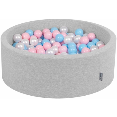 90X30cm/300 Palline ? 7CM Piscina Di Palline Colorate Per Bambini Tondo Fabbricato In EU, Grigio Ch:Azzurro/Rosa Ch/Perla - grigio ch:azzurro/rosa