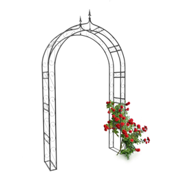 Arco per Rose Rampicanti, HLP: 242x138x35,5 cm, Struttura Resistente alle Intemperie, Design Romantico, Nero precio