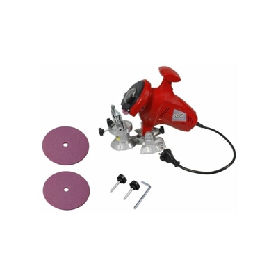 Grecoshop - Affilacatene/Affilacatena/Affila catene per motosega ed elettrosega 300W con 2 dischi di ricambio
