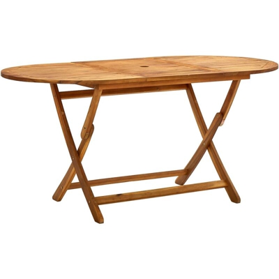 Tavolo da Giardino Pieghevole 160x85x75 cm Massello di Acacia - Marrone - Vidaxl