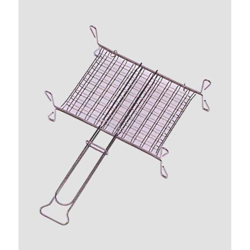 Graticola a Rete Doppia con Piedini Griglia Barbecue Camino Arrostire Ompagrill - Misure: 22 x 27 cm en oferta