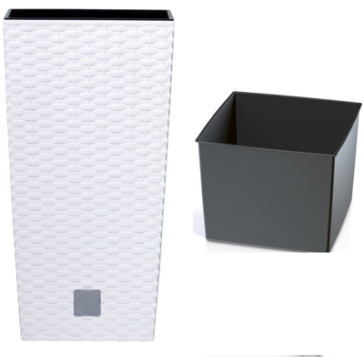 Vaso di fiori Rato 91,5 litri con inserto 40 x 40 x 75 cm in colore bianco.