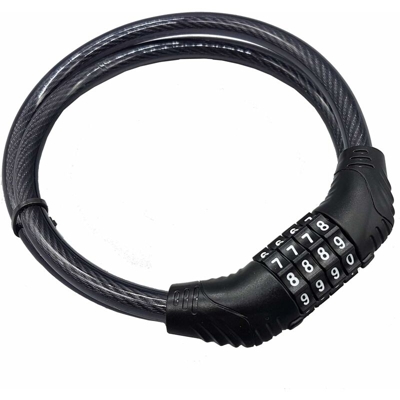 Lucchetto a combinazione per bicicletta 65 cm, cavo in acciaio rivestito, numero di lucchetto per bicicletta