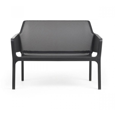 Panca net bench per giardino veranda esterno due posti in fiberglass (antracite)