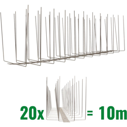 10 metri Dissuasori di picchi anti-gabbiani V2A-Titan con base di acciaio inossidabile - 4-striscia di Picchi antigabbiani la soluzione di qualità en oferta