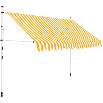 Tenda da Sole Retrattile Manuale 250cm Strisce Gialle e Bianche