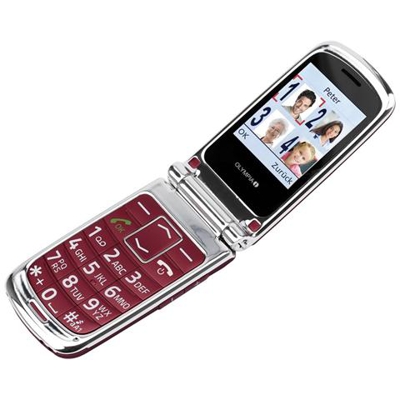 Style Plus Senior Phone Dual Sim Display 2.4'' Micro SD Bluetooth con Tasti Grandi + SOS Fotocamera Colore Rosso