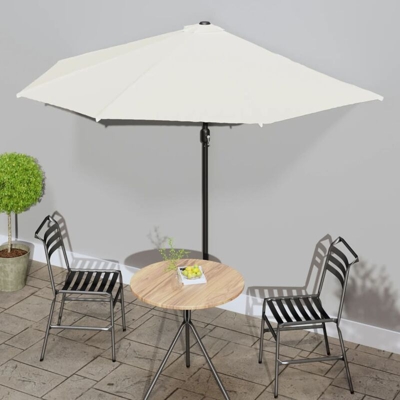 Ombrellone da Balcone Palo in Alluminio Sabbia 300x150cm a Metà - Beige - Youthup