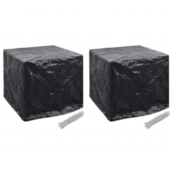 vidaXL Coperture Arredi Giardino in Polyrattan 8 Occhielli 2pz 116x100x120 cm - Nero características