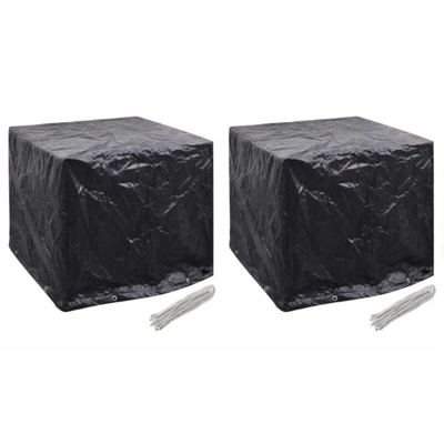 vidaXL Coperture Arredi Giardino in Polyrattan 8 Occhielli 2pz 116x100x120 cm - Nero