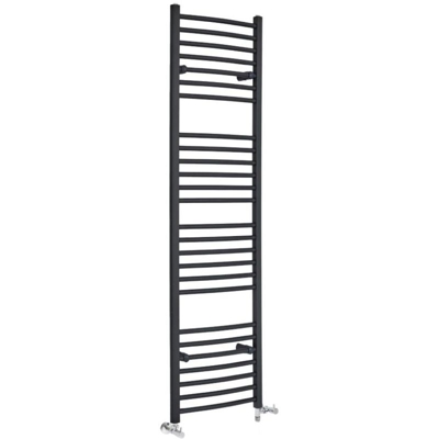 Hudson Reed Artle Scaldasalviette Misto Curvo Moderno - Termoarredo Bagno a Scaletta Antracite - Design Elettrico & Idraulico - 893W - 1800 x 500mm