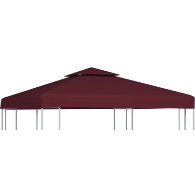 Copertura Superiore per Gazebo a 2 Strati 310g/m² 3x3m Bordeaux - Rosso - Vidaxl