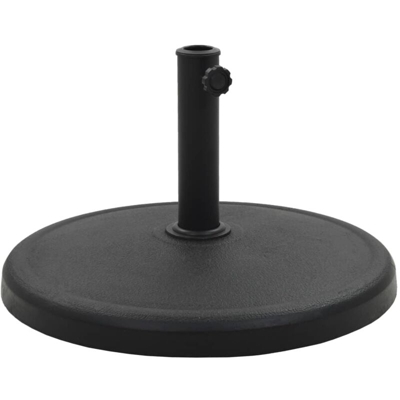 Base per Parasole Rotonda in Poliresina 19 kg Nera - Nero - Vidaxl