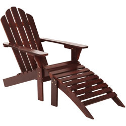 Asupermall - Sedia da Giardino con Poggiapiedi in Legno Marrone características