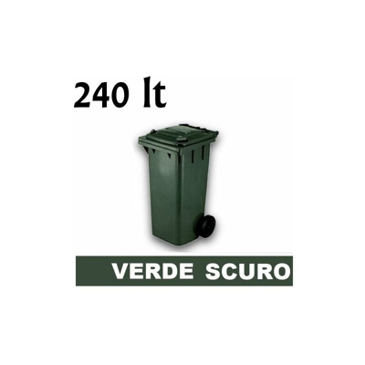 Grecoshop - Cassonetto/Pattumiera/Contenitore/Bidone per raccolta rifiuti uso esterno 240lt Verde scuro