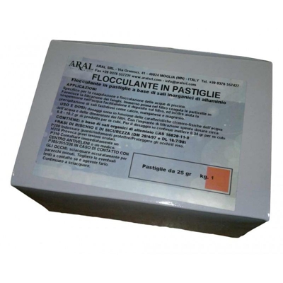 Flocculante in Pastiglie da 25gr Scatola da 1kg con 40 pezzi per Piscina