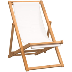 YOUTHUP Sedia a Sdraio in Legno di Teak 56x105x96 cm Crema - crema precio