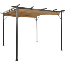Pergola con Tetto Retrattile Talpa 3x3m in Acciaio 180 g/m2 - Grigio talpa - Youthup precio