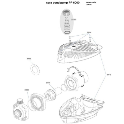 Sera Pond Precision PP 6000 - Pompa per Laghetto - Portata 5600L/H Consumo 65watt