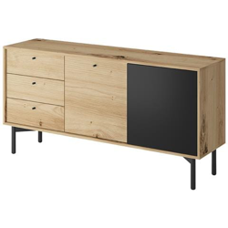 Mobile Tv Sofija. Mobile Porta Tv Per Il Soggiorno. Mobile Tv Per Cameretta Ragazzi, Colore Rovere Artigianale / nero Perla precio
