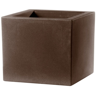 Vaso Cubo Schio Essential in resina da giardino per fiori e piante. -60 cm / Bronzo