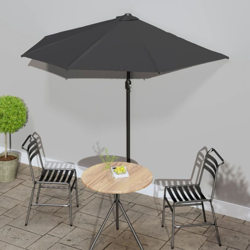 vidaXL Ombrellone da Balcone Palo in Alluminio 270x135 cm a Metà Antracite - Antracite en oferta