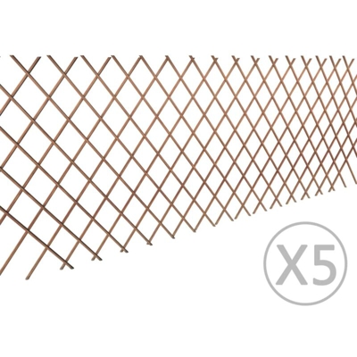 Recinzione a Traliccio in Salice 5 pz 180x90 cm - Marrone - Vidaxl