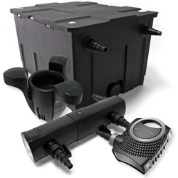 Il set filto bio 60000l 18W UVC Depuratore per stagni 80W Pompa per stagni Skimmer precio