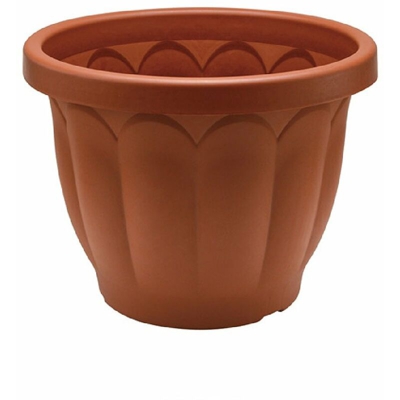 Vaso tondo in plastica color terracotta diam 40 cm fiori piante giardino rotondo