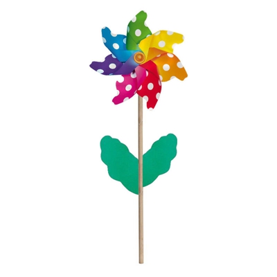 10 girandole a vento pois in legno foglia girandola scaccia uccelli 12 cm