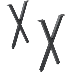 2x gambe da tavolo in metallo a forma di X industria con protezione per pavimento da ufficio fai-da-te características