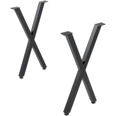 2x gambe da tavolo in metallo a forma di X industria con protezione per pavimento da ufficio fai-da-te