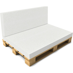 Cuscino schienale per pallet senza fodera - Foglio imbottitura per divani - 40 x 120 x 8 cm - Bianco en oferta