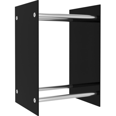 vidaXL Porta Legna Nero 40x35x60 cm in Vetro - Nero