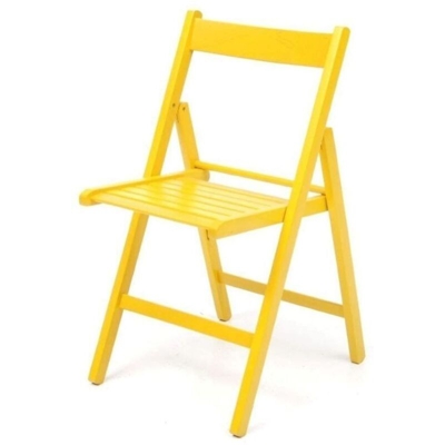 Sedia pieghevole in faggio di alta qualita colore giallo 43x48xh.79 cm