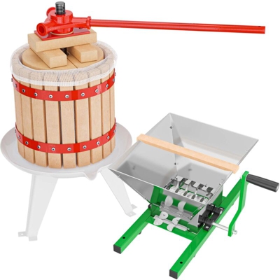 Pressa per frutta da 12l con strofinaccio e frantumatore di frutta 7l per produzione di mosto
