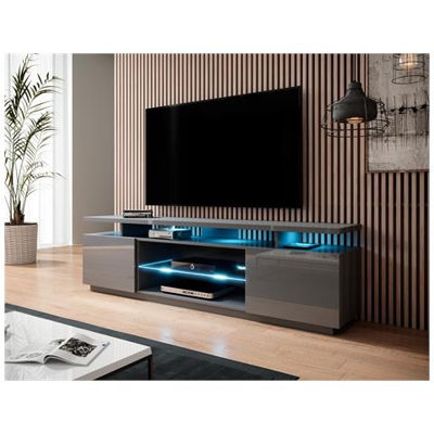 Estelle - Mobile Per Tv Da 180 Cm, Universale, Con Supporto Per Tv E Credenza, Colore: Grafite Lucido