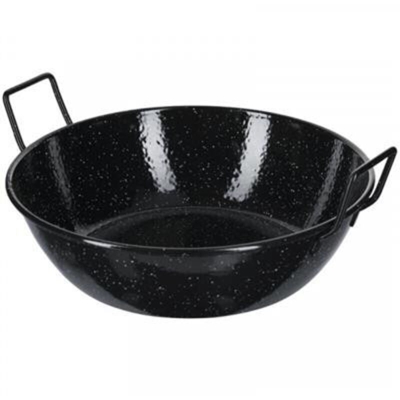 Tegame Fonda Cm.14 2 Man. Acc.Carb.Smaltato Ilsa