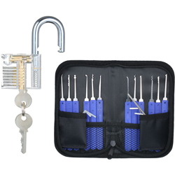 17 PCS Set per lockpicking con lucchetto per addestramento visibile Strumenti per fabbro per pratica trasparente Set per lockpicking per principianti precio