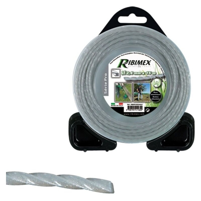 Ribimex - Filo quadrato attorcigliato con anima in alluminio - 2.4mm x 15mt - Serie PRO