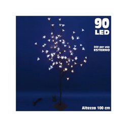 Albero Di Natale Luminoso Ciliegio Per Esterno 90 Led 100 Cm Bianco Freddo Caldo precio