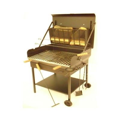 Barbecue legna/carbonella modello gran ristoro in ferro battuto