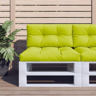 vidaXL Cuscini per Divano a Pallet 2 pz Verde Brillante - Verde